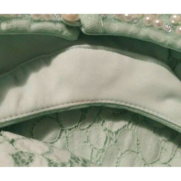 Altard State Shift Dress Lace Overlay Beaded Women Size L Green Wedding Party - Picture 9 of 9